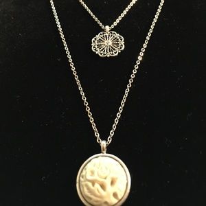 Lucky Brand Two Strand Two Pendant Necklace